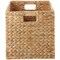 Casafield 13" x 13" Water Hyacinth Storage Baskets, Set of 2 Collapsible Cube Organizers, Woven Bins for Bathroom, Bedroom, Laundry, Pantry, Shelves